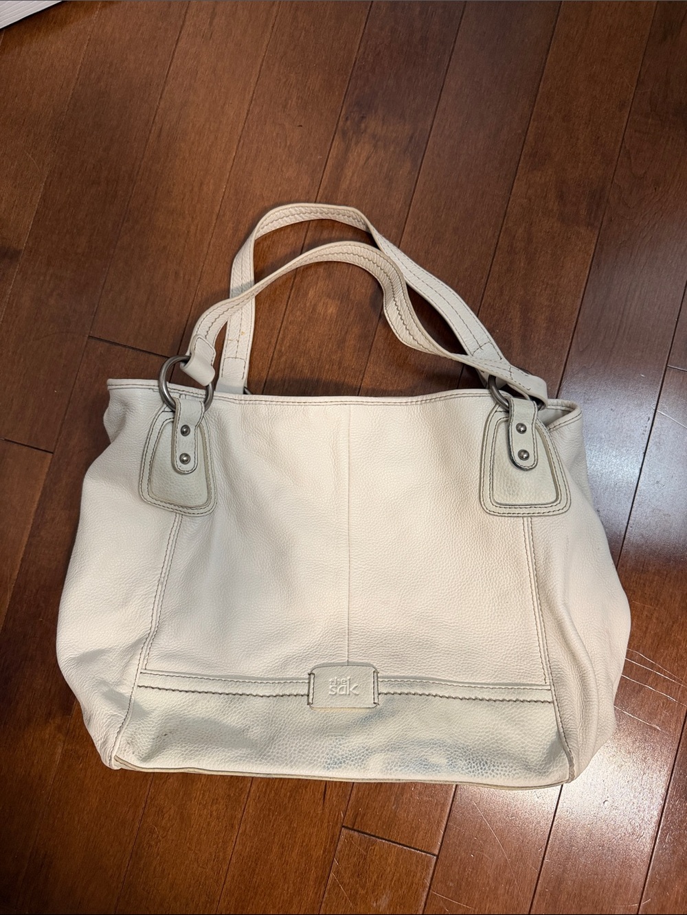The Sak Cream Leather Shoulder Bag